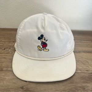Vtg Mickey Mouse Disney Character Fashions Atlas Stapback Rope Hat 80s Made USA